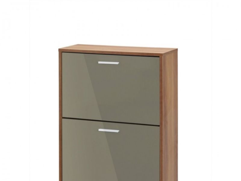 LPD Strand 2 Drawer Shoe Cabinet In Black Gloss