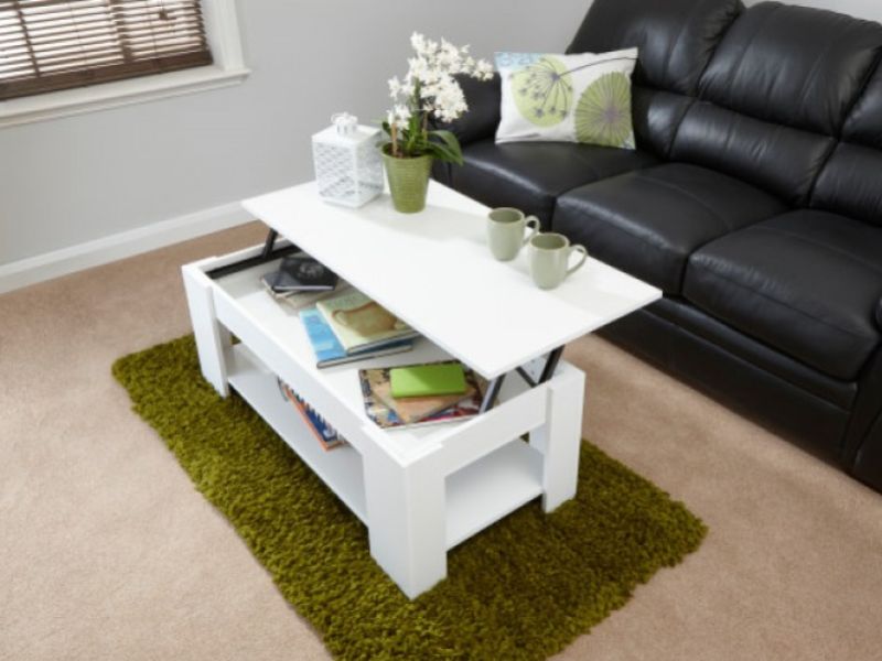 GFW Lift Up Coffee Table in White