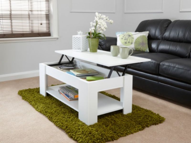 GFW Lift Up Coffee Table in White