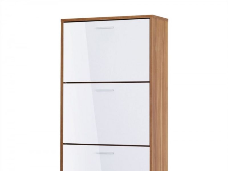 LPD Strand 4 Drawer Shoe Cabinet In White Gloss