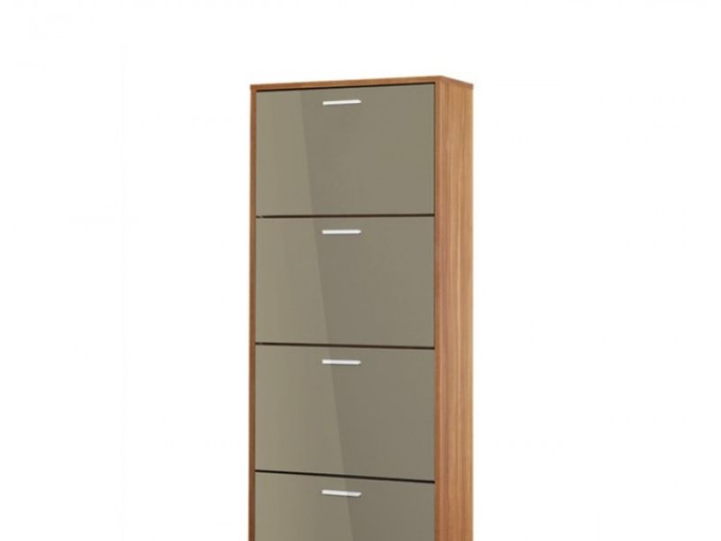 LPD Strand 4 Drawer Shoe Cabinet In Grey Gloss