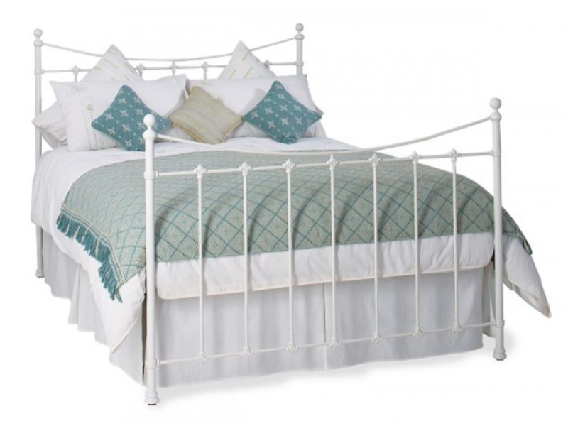 Obc Sworth 5ft Kingsize White Metal, Iron King Headboard And Frame