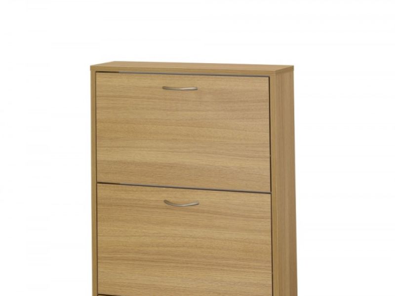 LPD Nova 3 Drawer Shoe Cabinet In An Oak Finish