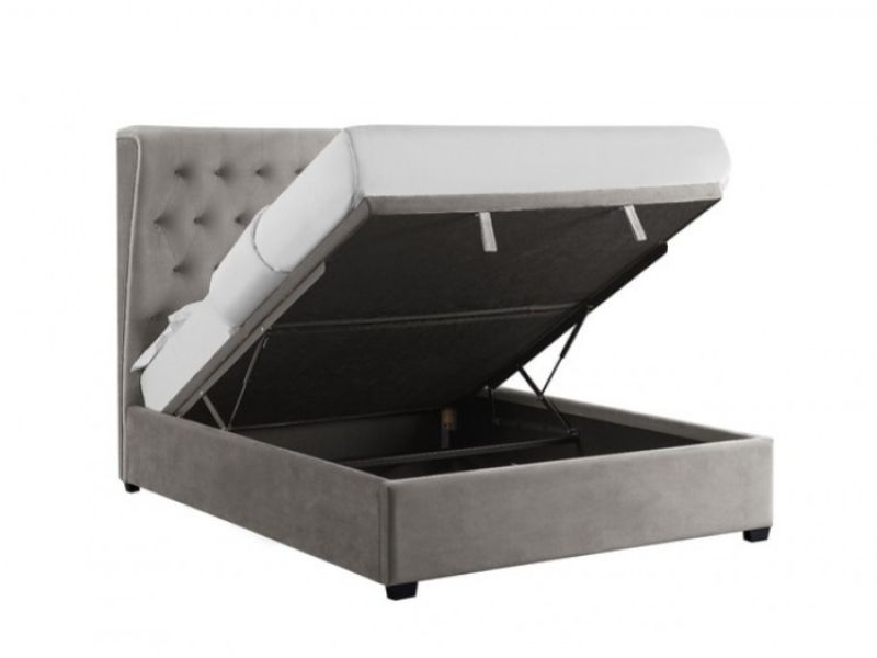 LPD Belgravia 6ft Super Kingsize Grey Fabric Ottoman Bed Frame