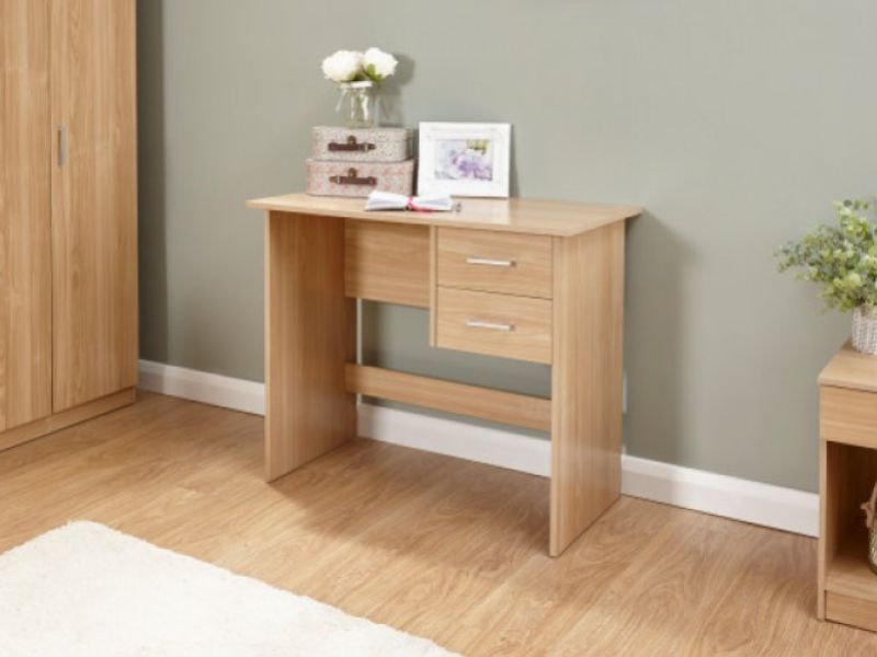 GFW Panama 2 Drawer Desk in Oak Finish