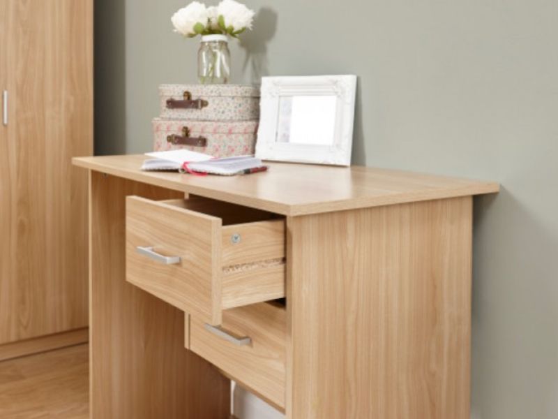 GFW Panama 2 Drawer Desk in Oak Finish