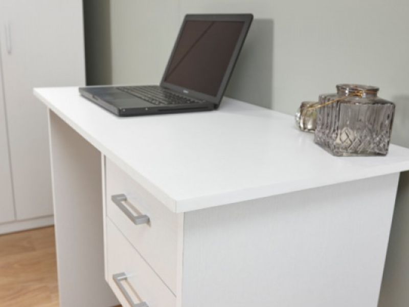 GFW Panama 2 Drawer Desk in White