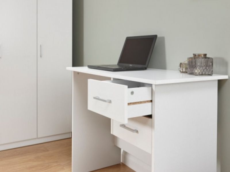 GFW Panama 2 Drawer Desk in White