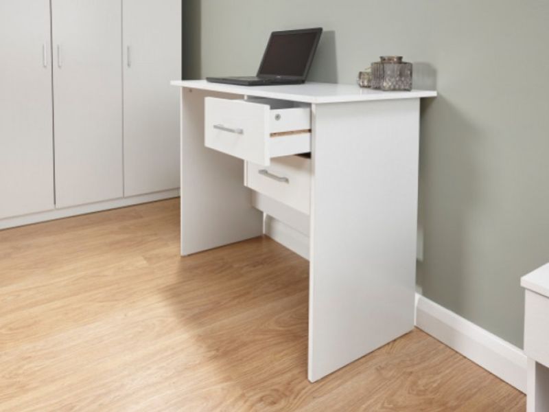 GFW Panama 2 Drawer Desk in White