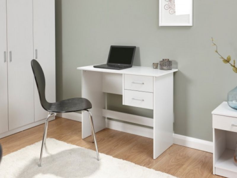 GFW Panama 2 Drawer Desk in White