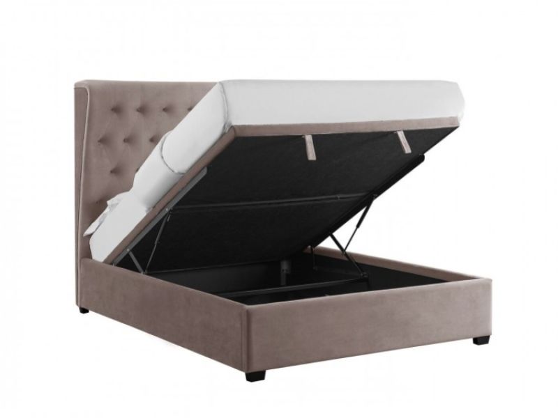 LPD Belgravia 5ft Kingsize Cappuccino Fabric Ottoman Bed Frame