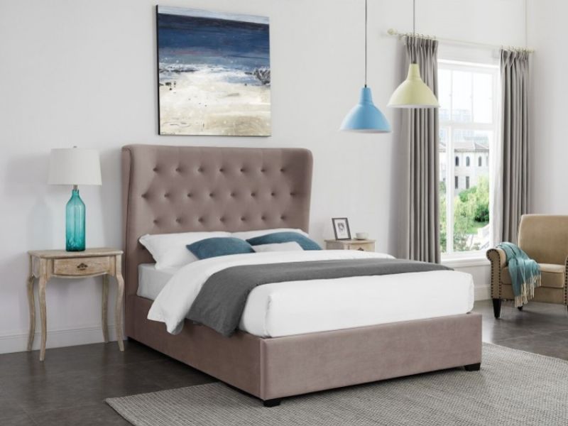 LPD Belgravia 5ft Kingsize Cappuccino Fabric Ottoman Bed Frame