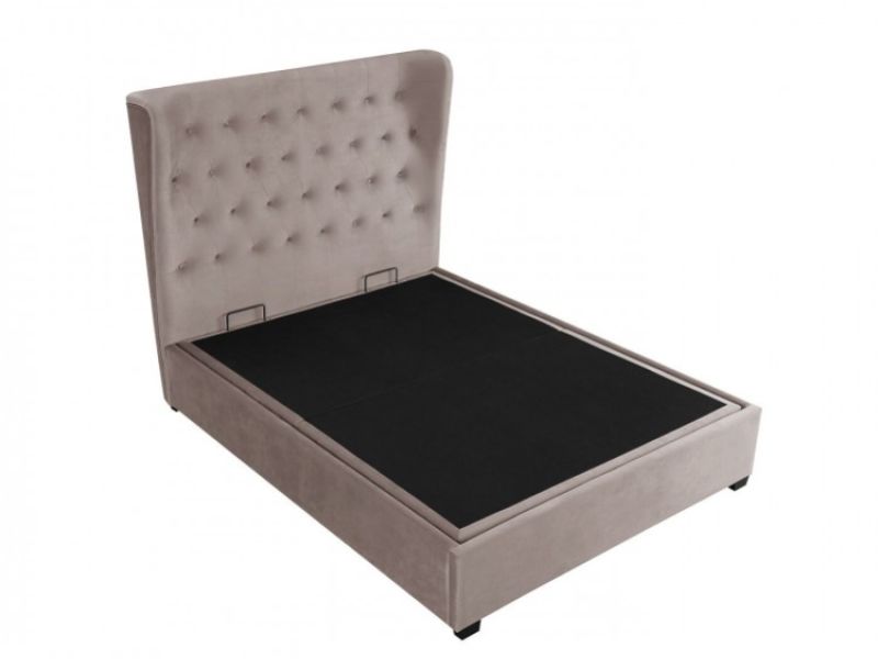 LPD Belgravia 4ft6 Double Cappuccino Fabric Ottoman Bed Frame