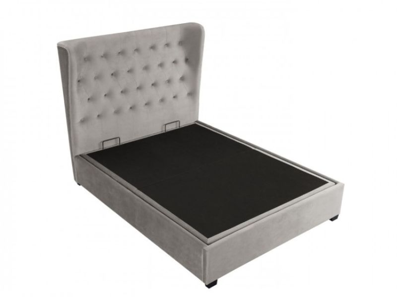 LPD Belgravia 5ft Kingsize Grey Fabric Ottoman Bed Frame