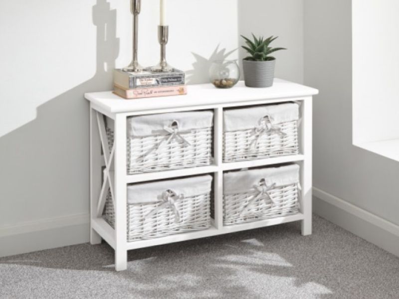GFW Padstow Low 2 Pus 2 Drawer Chest in White