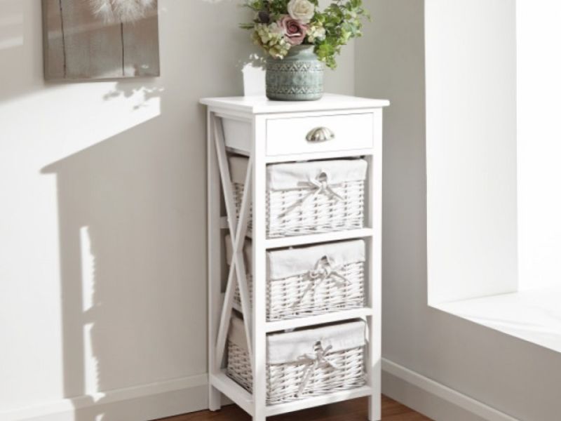 GFW Padstow 1 Plus 3 Drawer Chest in White