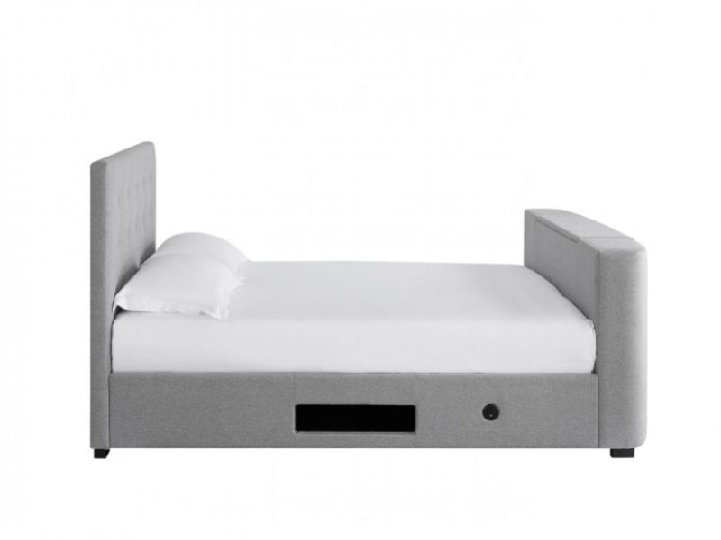 LPD Mayfair 5ft Kingsize Grey Fabric TV Bed