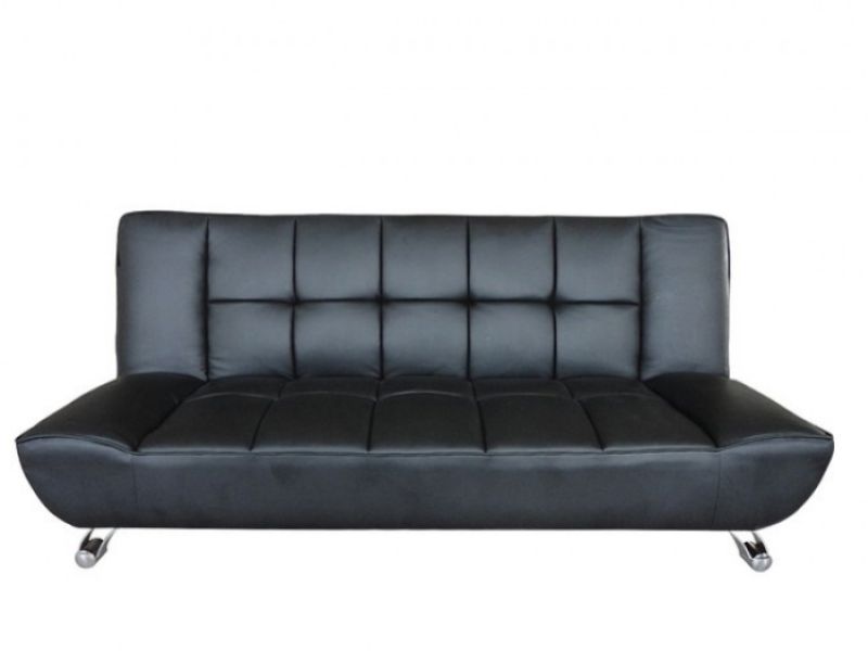 LPD Vogue Sofa Bed In Black Faux Leather