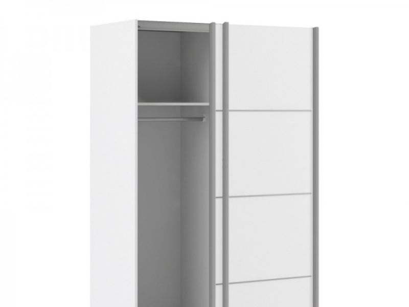 FTG Verona White Sliding Door Wardrobe (120cm 2 x Shelf)