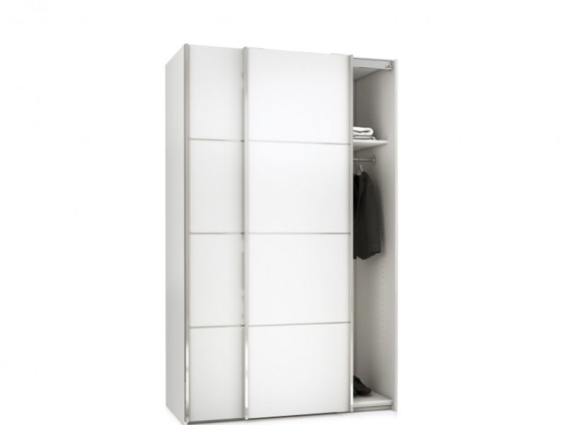 FTG Verona White Sliding Door Wardrobe (120cm 2 x Shelf)