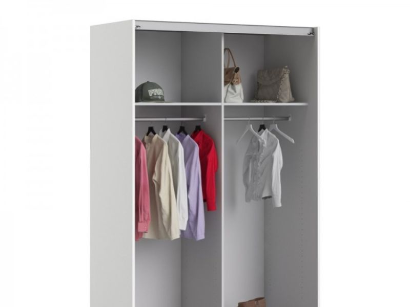 FTG Verona White And Oak Finish Sliding Door Wardrobe (120cm 2 x Shelf)