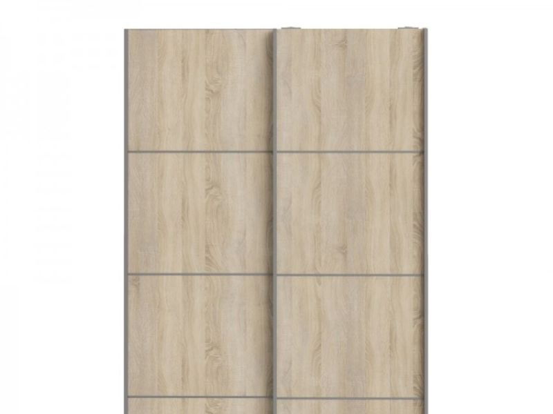 FTG Verona Oak Finish Sliding Door Wardrobe (120cm 2 x Shelf)