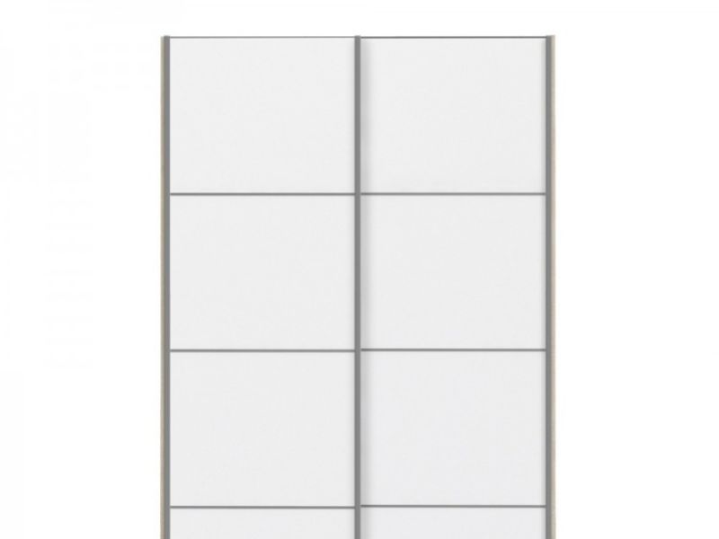 FTG Verona Oak And White Sliding Door Wardrobe (120cm 2 x Shelf)