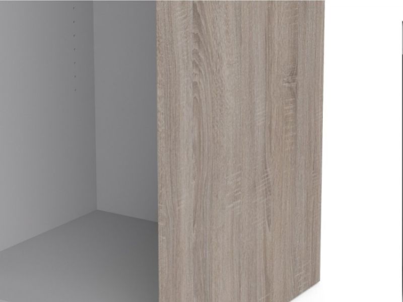 FTG Verona Truffle Oak And White Sliding Door Wardrobe (120cm 2 x Shelf)