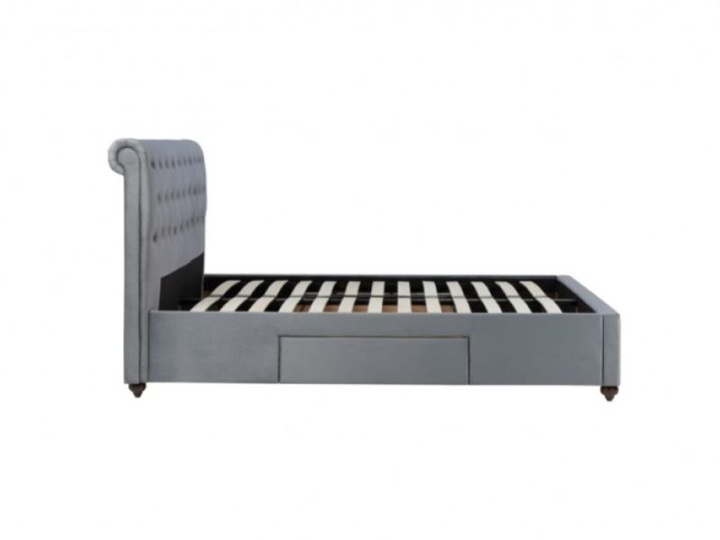 Birlea Marlow 5ft Kingsize Grey Fabric Bed Frame with 2 Drawers