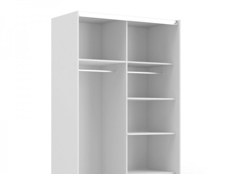 FTG Verona White And Oak Finish Sliding Door Wardrobe (120cm 5 x Shelf)