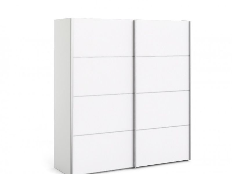 FTG Verona White Sliding Door Wardrobe (180cm 2 x Shelf)