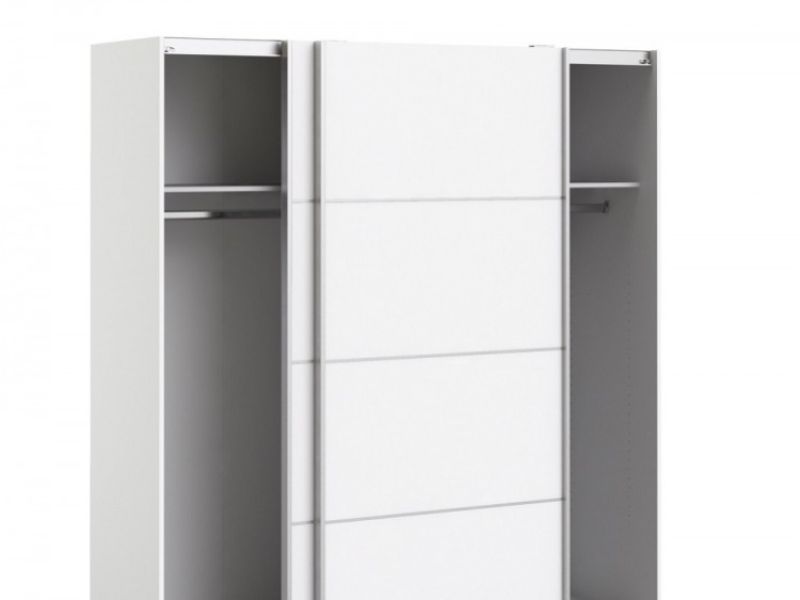 FTG Verona White Sliding Door Wardrobe (180cm 2 x Shelf)