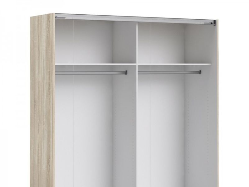 FTG Verona Oak And White Sliding Door Wardrobe (180cm 2 x Shelf)