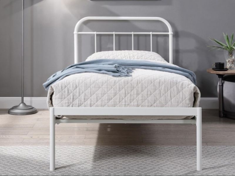 Sleep Design Bourton 3ft Single White Metal Bed Frame