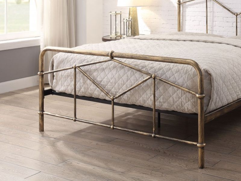 Flintshire Axton 5ft Kingsize Metal Bed Frame In Antique Bronze