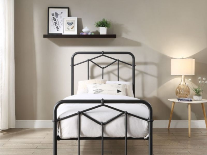 Flintshire Axton 3ft Single Black Metal Bed Frame