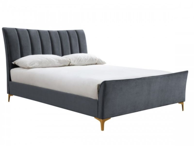 Birlea Clover 4ft6 Double Grey Velvet Fabric Bed Frame