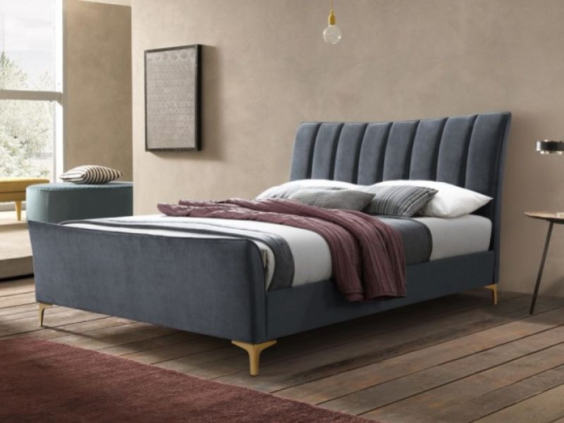 Birlea Clover 4ft6 Double Grey Velvet Fabric Bed Frame