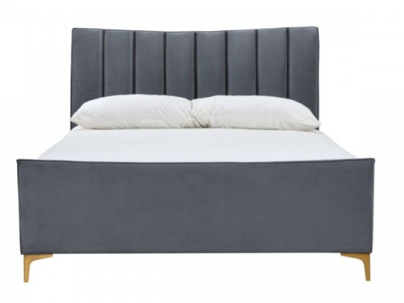 Birlea Clover 5ft Kingsize Grey Velvet Fabric Bed Frame