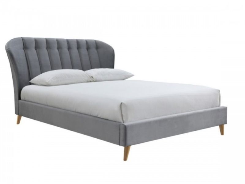 Birlea Elm 4ft Small Double Grey Velvet Fabric Bed Frame
