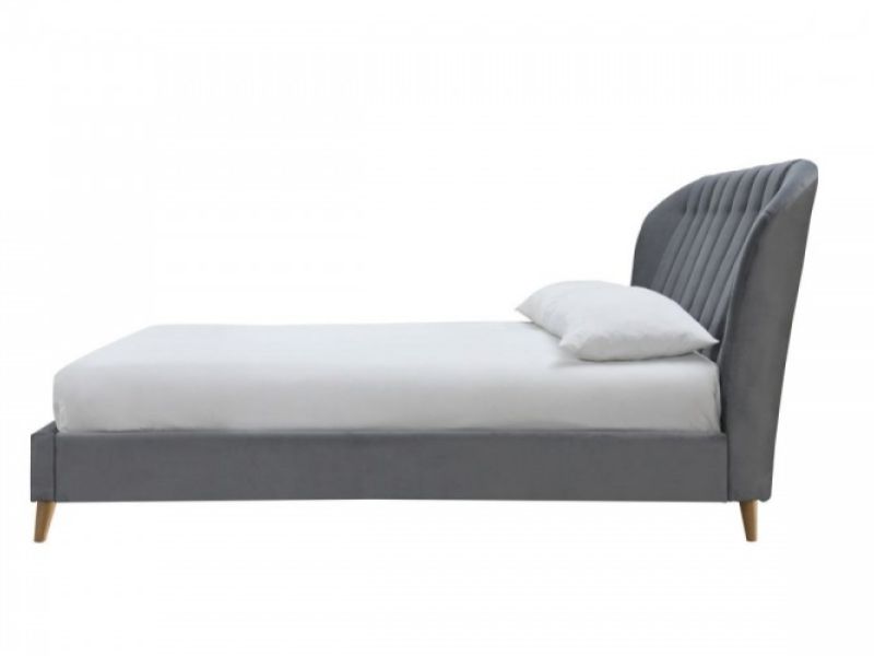 Birlea Elm 4ft6 Double Grey Velvet Fabric Bed Frame