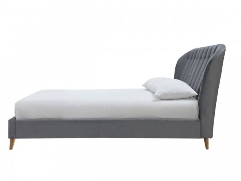 Birlea Elm 5ft Kingsize Grey Velvet Fabric Bed Frame