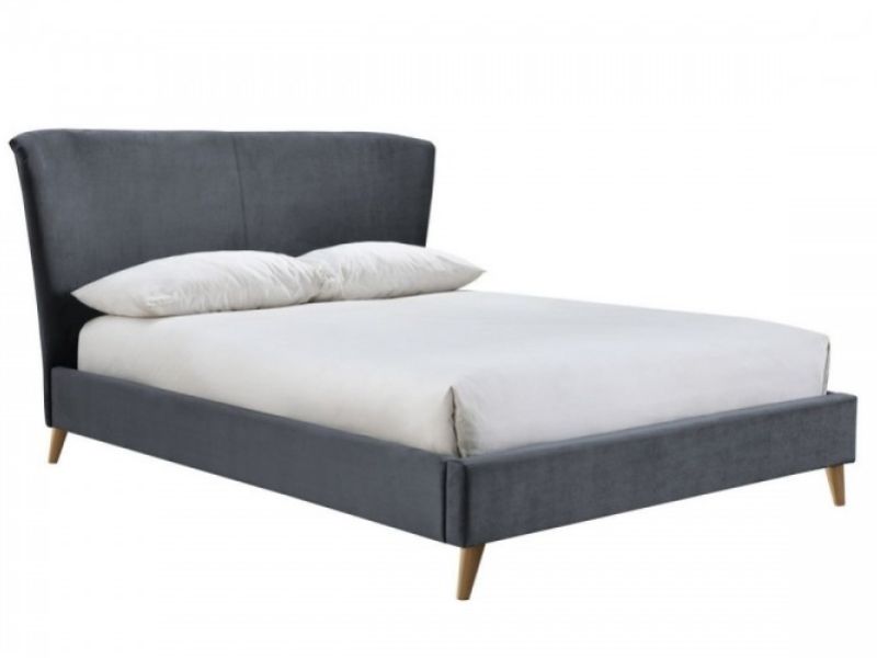 Birlea Rowan 4ft6 Double Grey Velvet Fabric Bed Frame