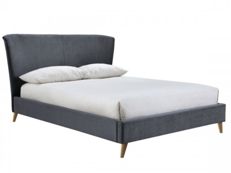 Birlea Rowan 5ft Kingsize Grey Velvet Fabric Bed Frame