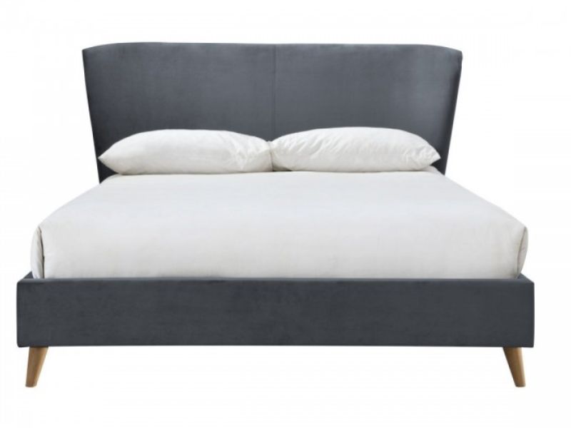 Birlea Rowan 4ft6 Double Grey Velvet Fabric Bed Frame
