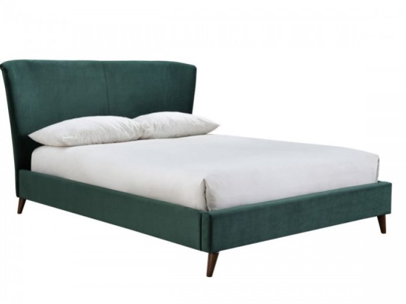Emerald green velvet bed frame deals