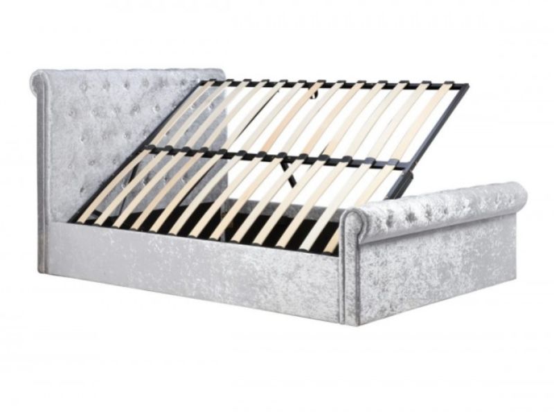Birlea Sienna 5ft Kingsize Steel Crushed Velvet Ottoman Bed Frame