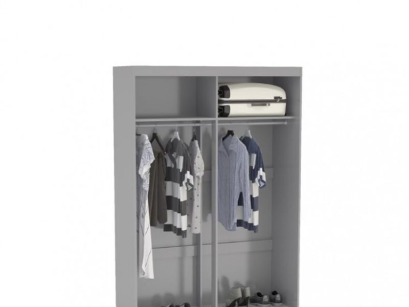 Birlea Lynx Grey Sliding Door Wardrobe with Mirror