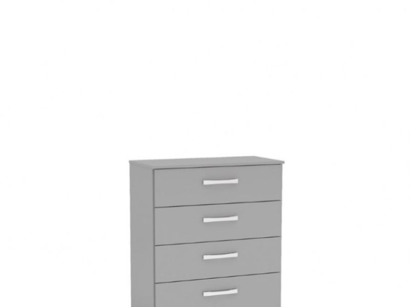 Birlea Lynx Grey Gloss 4 Drawer Chest of Drawers