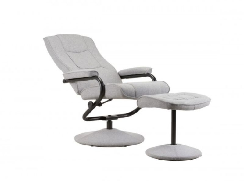 Birlea Memphis Grey Fabric Swivel Chair And Stool
